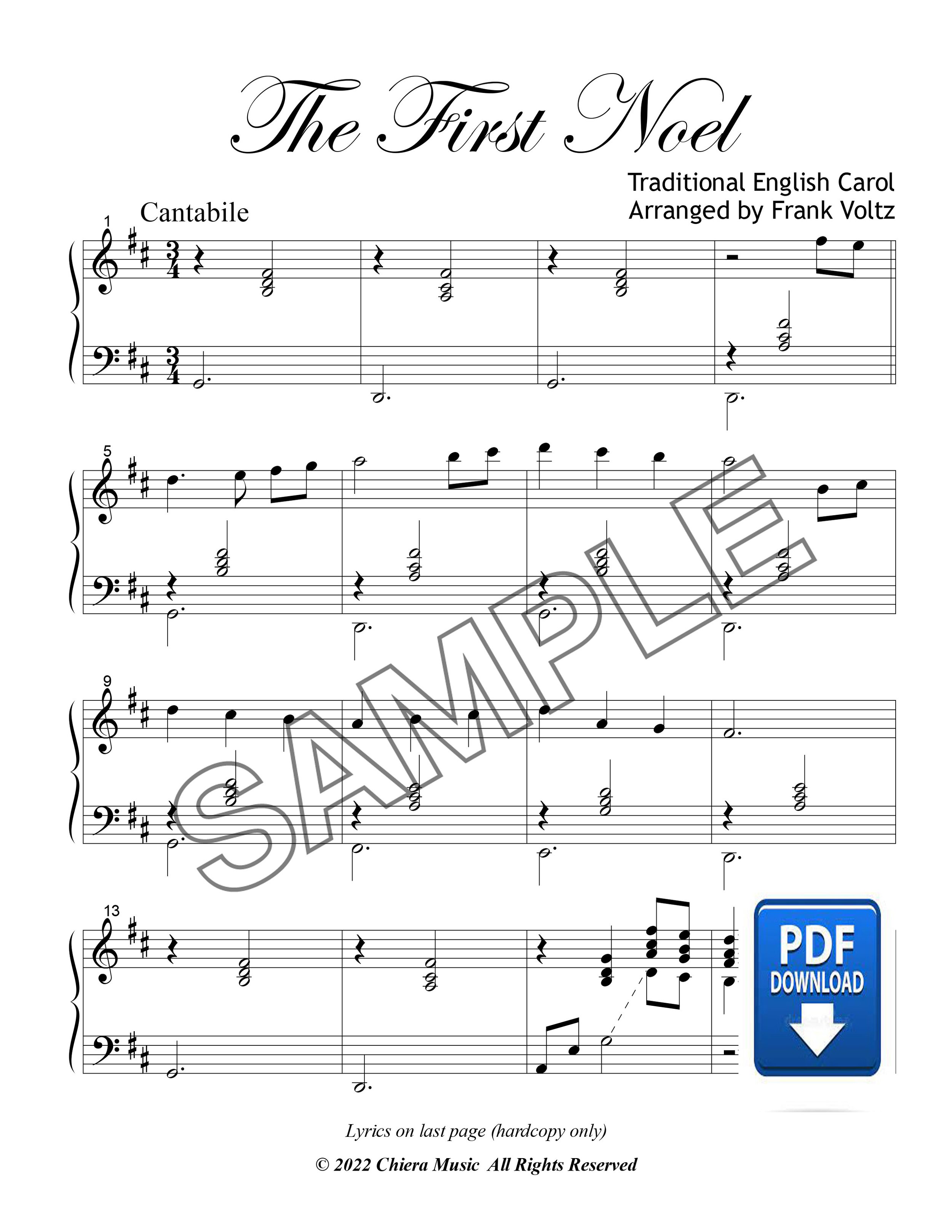 The First Noel - PDF Download — Virginia Harp Center